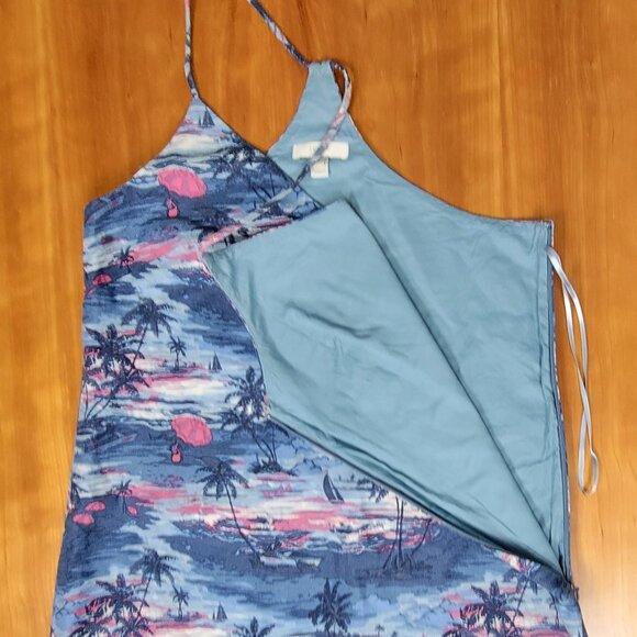 J. Crew Linen Blend Hawaiian Sunset Carrie Shift Mini Sun Dress - Size 4 - Picture 9 of 11